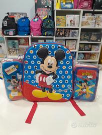 Zaino asilo Topolino 3d +astuccio completo +portam