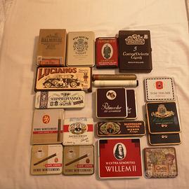 Lotto 17 scatole vuote sigari e cigarillos