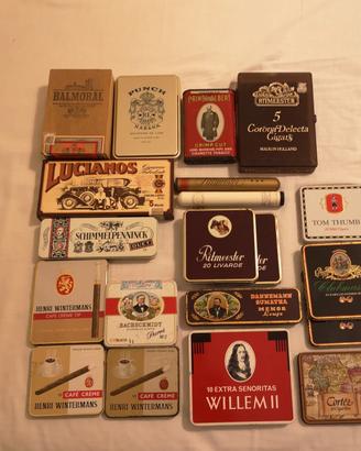 Lotto 17 scatole vuote sigari e cigarillos