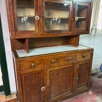 Credenza antica in legno con piano in marmo