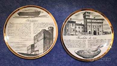 Piero Fornasetti Set 2 Piatti Vintage