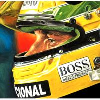 Ayrton Senna McLaren Casco Formula 1 Stampa Poster