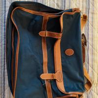 Borsa da viaggio pelle/tela DIM. 45x39 h. 12 cm.