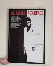 Imponente Quadro Locandina film Scarface 95x65cm
