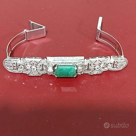 BRACCIALETTO con SMERALDO e DIAMANTI