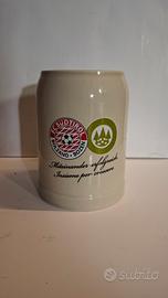 boccale ceramica Birra Forst Sudtirol calcio 