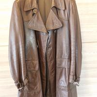 trench Marrone da uomo In vera pelle made in Italy