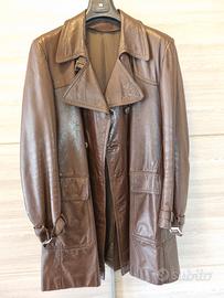 trench Marrone da uomo In vera pelle made in Italy