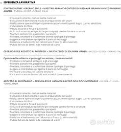 Operaio edile ponteggiatore