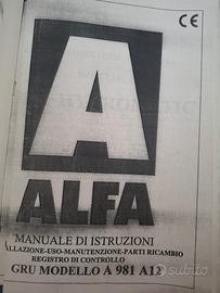 Gru alfa modello a 981 a12