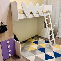 letto singolo rialzato 90x200 bianco