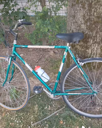 Bicicletta uomo verde da passeggio telaio da cors