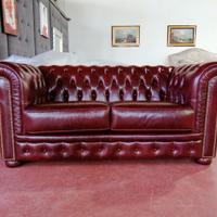 Chester 2 posti in vera pelle vintage vinaccio
