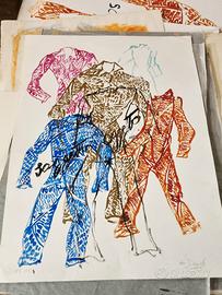 3 quadri  tecnica mista su carta M. Daniele