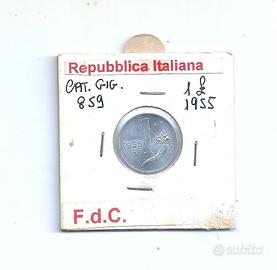 - moneta Repubblica Italia 1955 FDC mai circolata