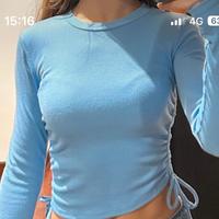 T-shirt zara xs azzurra corta