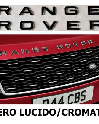 Logo Scritta Range Rover Nero Lucido-Cromato velar