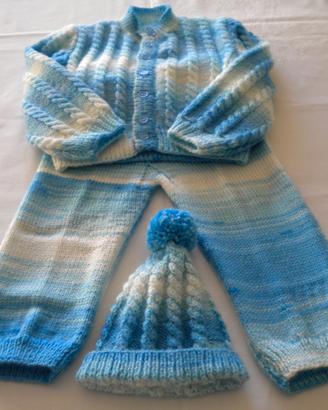 COMPLETINO IN LANA FATTO A MANO 2-4ANNI