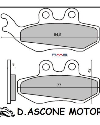 PASTIGLIE FRENO RMS ORGANICHE PIAGGIO HEXAGON LX 1
