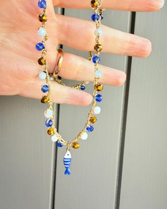 Collana Choker. Realizzata a mano con cristalli