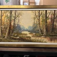 Quadro Olio su tela paesaggio autunnale