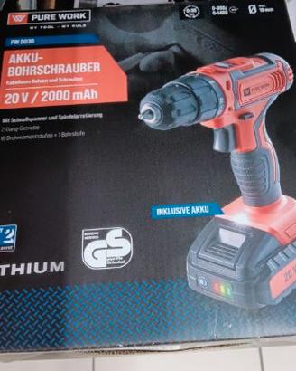 Avvitatore/trapano a batteria Pure Work 20V