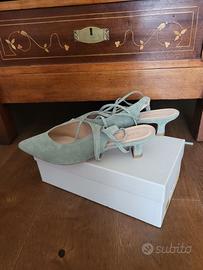 Slingback Contigo verde salvia