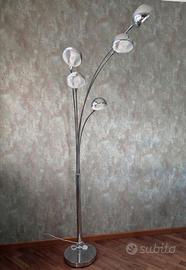 Piantana design cromata 5 luci – bracci ad arco