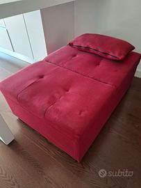 Pouf letto singolo colore bordeaux