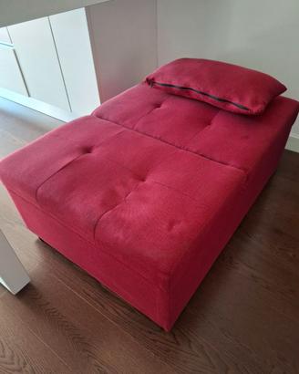 Pouf letto singolo colore bordeaux