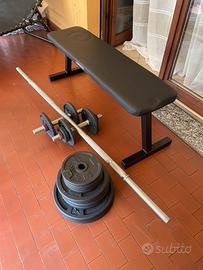 Panca piu bilanceri e pesi