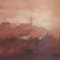 dipinto Sergio Raugi su compensato 47X34