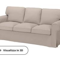 Divano 3 posti con pouf