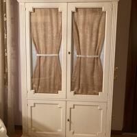 Libreria Credenza classica bianca con vetrina