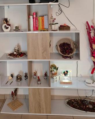 Libreria a scala bianca e rovere come nuova