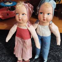 Bambole un bachelite e stoffa epoca 1920-1930