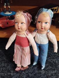 Bambole un bachelite e stoffa epoca 1920-1930