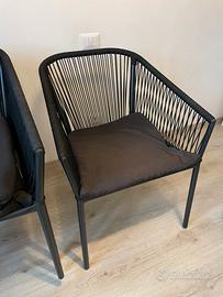 4 sedie moderne da esterno impilabile