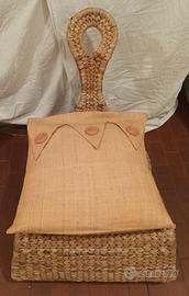 Sedia dondolo in rattan e metallo