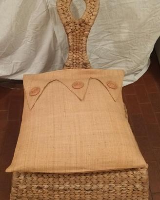 Sedia dondolo in rattan e metallo