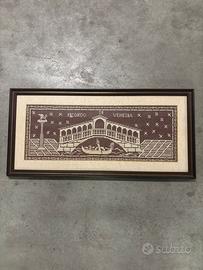 Quadro vintage ricordo di venezia-Ponte di Rialto