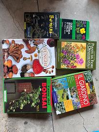 Lotto libri botanica, funghi, bonsai