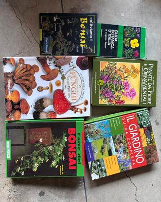 Lotto libri botanica, funghi, bonsai