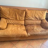 Set divano + 2 poltrone in pelle