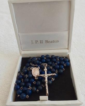 Rosario Lapislazzuli Argento 800 Beatificazione