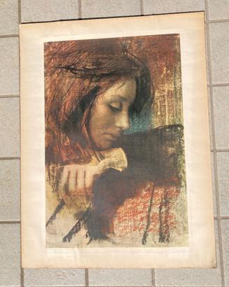 LITOGRAFIA DONNA DI PIETRO ANNIGONI 35X50 FIRMATA