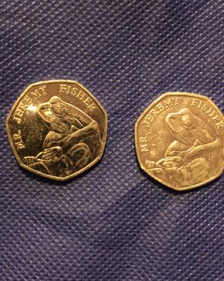 Rare monete da 50 pence Beatrix Potter Frog 2017