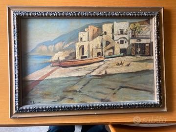 Quadro di M. Bascone – Barche sulla riva.