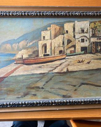 Quadro di M. Bascone – Barche sulla riva.