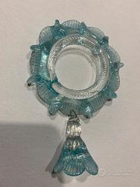 Pendente , fiore , celesti per murano